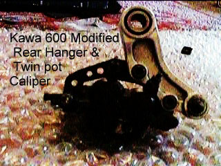 Kawa 600 rear brake hanger & caliper